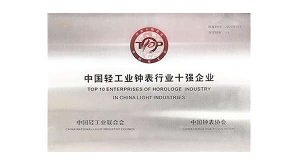 中國輕工業鐘表行業十強企業